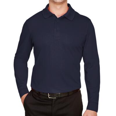 Men's CrownLux Performance® Plaited Long Sleeve Polo Thumbnail